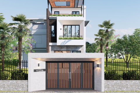 Thiết kế thi công nhà phố hiện đại - Mê Linh, Vĩnh Phúc